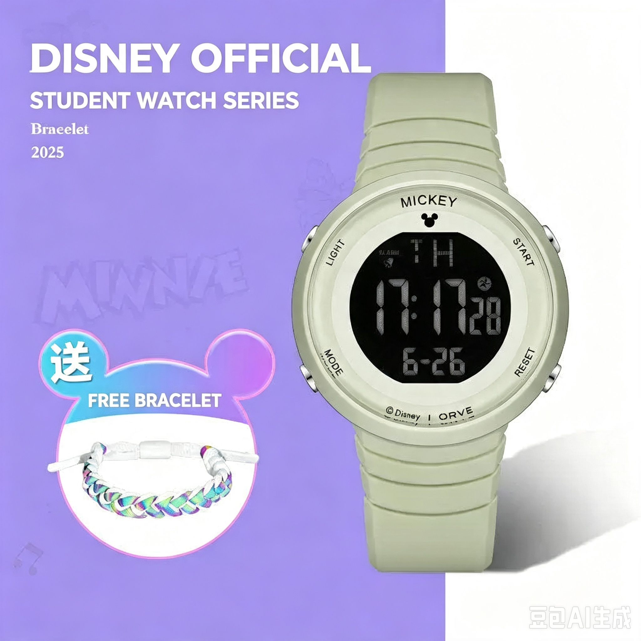 Disney Mickey Digital Watch | Free Bracelet Gift