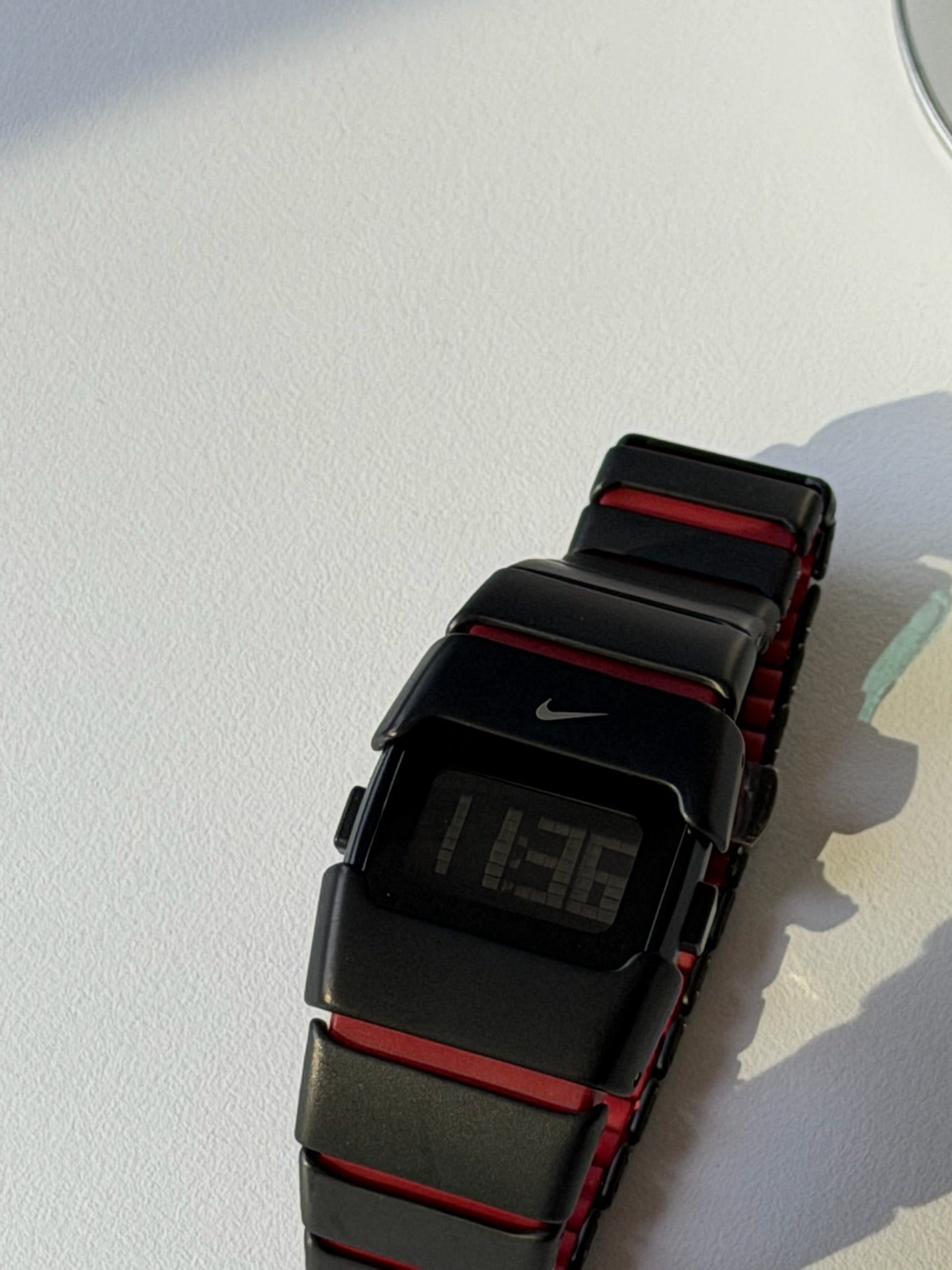 Nike D-Line Matte Black Digital Watch with Red Accents | Retro Y2K Sports Watch | Unisex Streetwear Timepiece