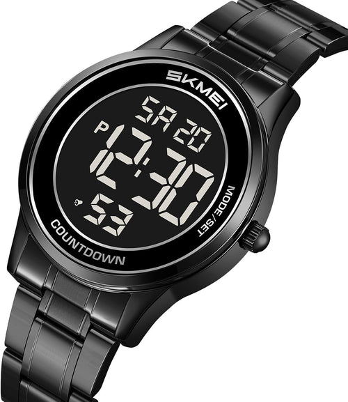 FANMIS Men’s and Women’s Digital Retro Watch with Stainless Steel Bracelet Waterproof LED Wristwatch with Alarm, Stopwatch, Countdown, Classic Business Watches