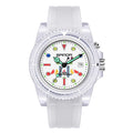 SANDA 6078 Fluorescent Calendar Dial Transparent Strap Quartz Watch for Women