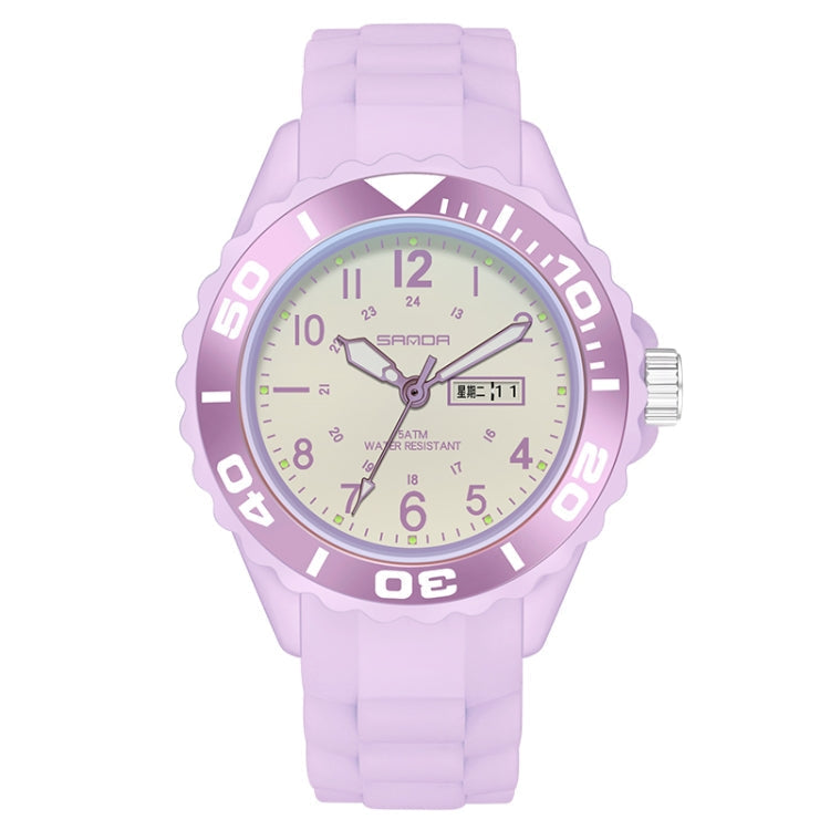 SANDA 1053 Womens TPU Strap Dual Display Waterproof Electronic Watch
