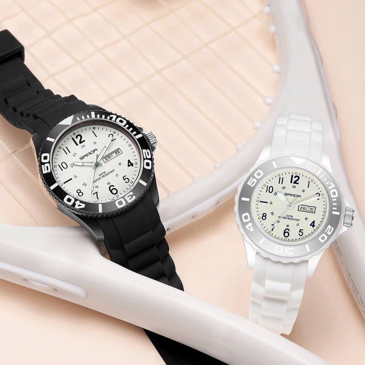 SANDA 1053 Womens TPU Strap Dual Display Waterproof Electronic Watch