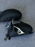 Vintage Oakley Splice Sunglasses: Polished SILVER Frame, Black Lenses - Vintage Collectible