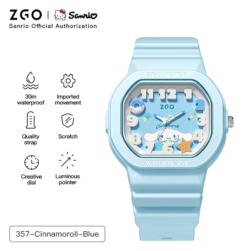 ZGO x Cinnamoroll watch for kids girl waterproof Sports Small square Watch gift 357