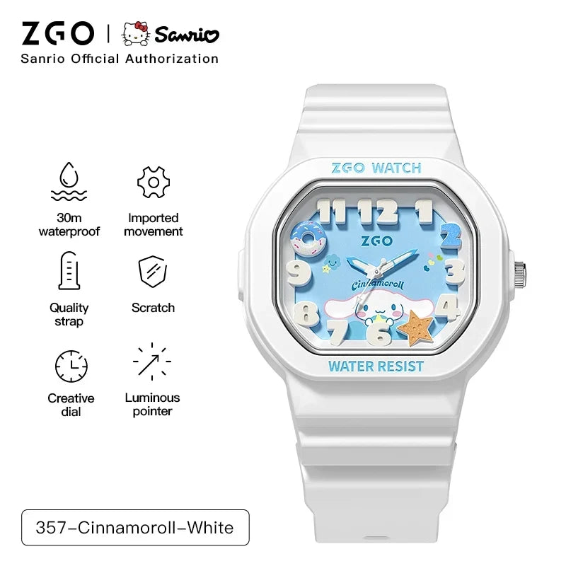 ZGO x Cinnamoroll watch for kids girl waterproof Sports Small square Watch gift 357