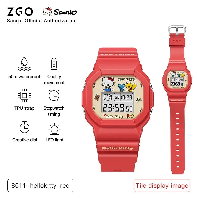 ZGO x Sanrio Hello Kitty Women's Watches Electronic Watch Sports Wristwatch Waterproof