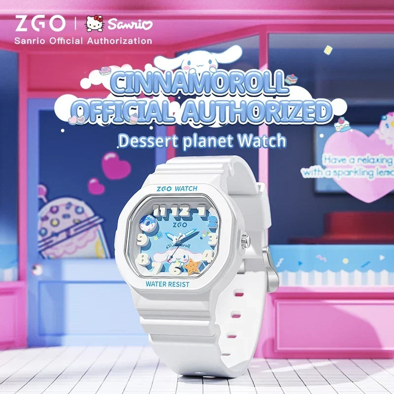ZGO x Cinnamoroll watch for kids girl waterproof Sports Small square Watch gift 357