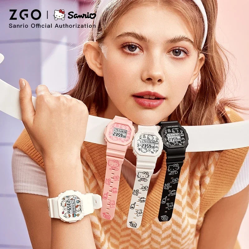 ZGO x Sanrio Hello Kitty Women's Watches Electronic Watch Sports Wristwatch Waterproof