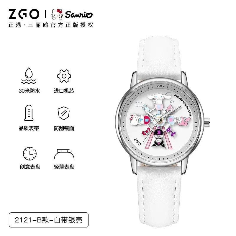 ZGO X Sanrio Watch Clock Fashion Quartz Watch Rotate The Dial