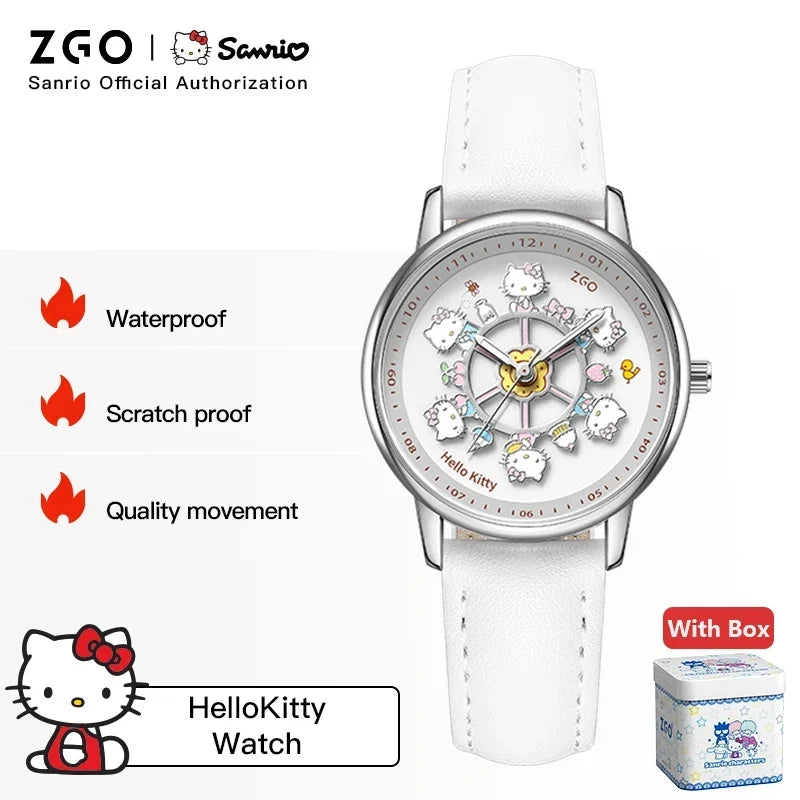 ZGO X Sanrio Watch Clock Fashion Quartz Watch Rotate The Dial