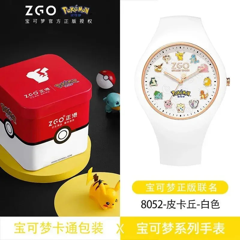 ZGO Co-branded Anime Series Watch Men's Sports Waterproof Student Trend Pikachu Quartz Electronic Watch Gifts