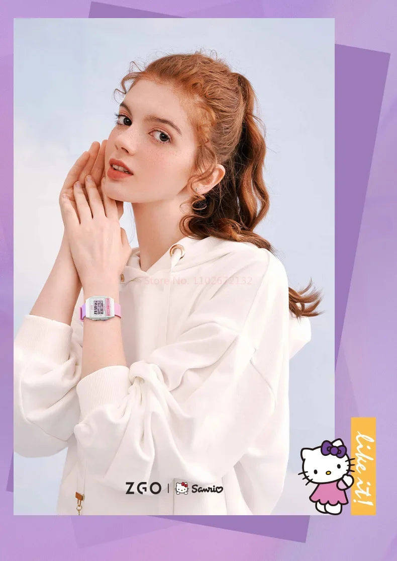 Original Sanrio Joint Zgo Kuromi Cinnamoroll Anime Cute Watches Waterproof Luminous Kawaii Sports Quartz Watch Chrismas Gifts