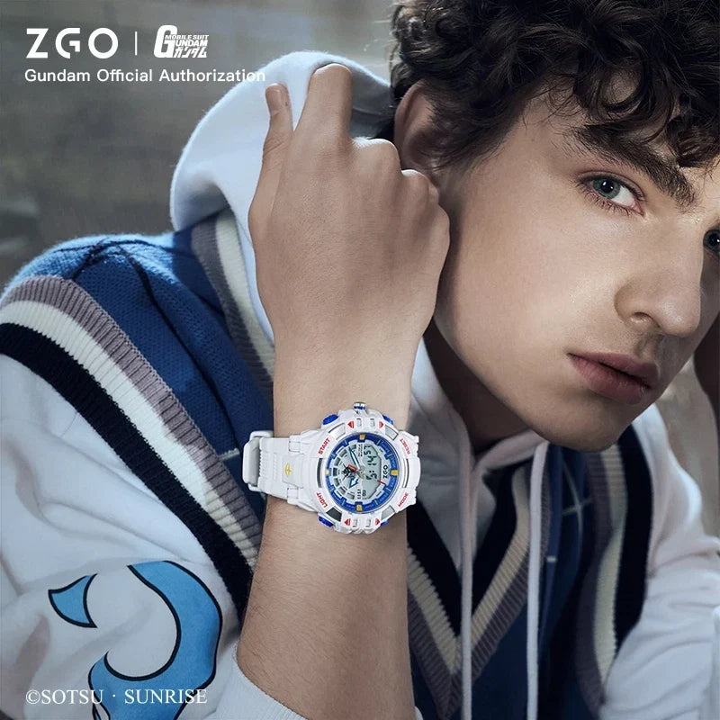 ZGO X Gundam Kids Watch Mechanical Waterproof Sports Electronic Digital Watches For Middle School Student Teenage Boys