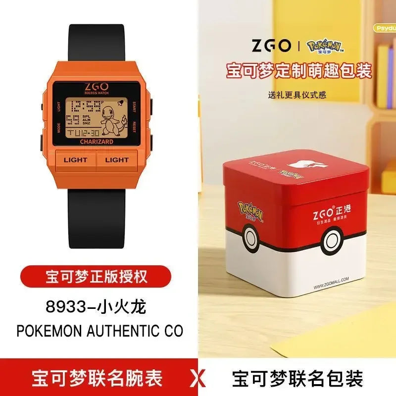 ZGO Co-branded Anime Series Watch Men's Sports Waterproof Student Trend Pikachu Quartz Electronic Watch Gifts