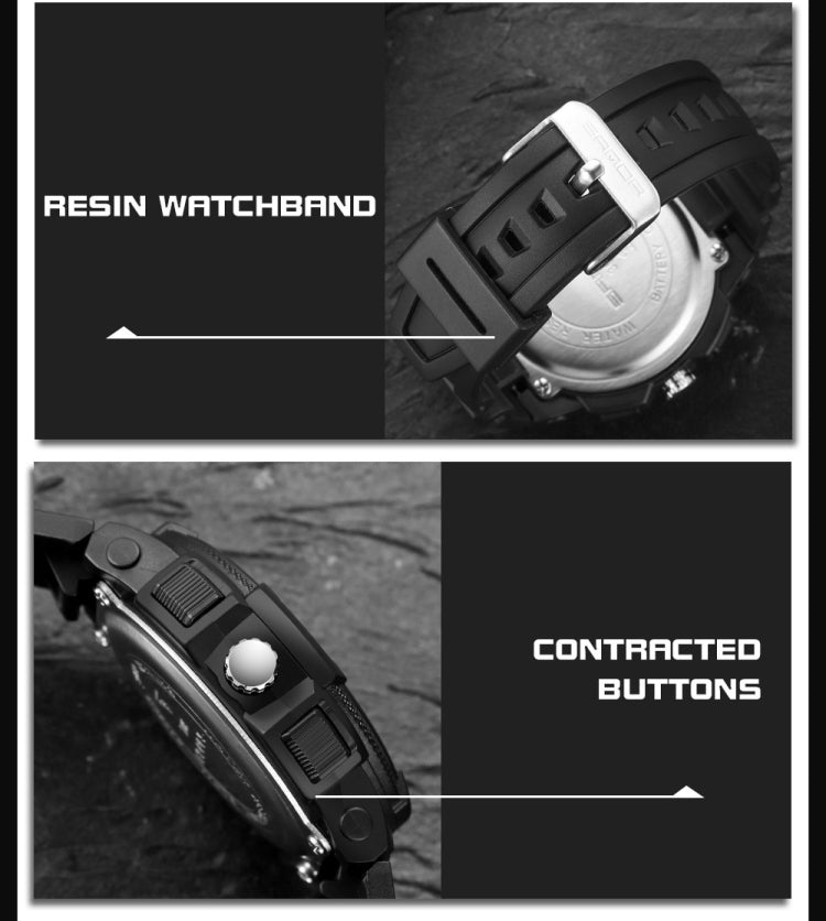Sanda 3004 Electronic Watch Movement Men Watch Outdoor Sports Luminous Waterproof Multi-Function Watch