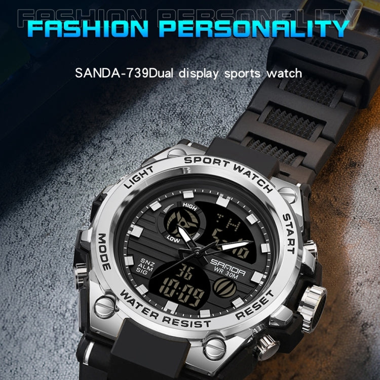 SANDA739  Watch Plate Chao Male Watch Male Student Fashion Trend Multi Functional Digital Waterproof Electronic Meter