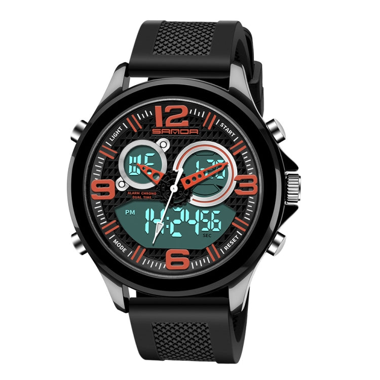 SANDA 793 large Dial Tide Watch Student Fashion Trend Multi Function Double Glow Waterproof Electronic Watch