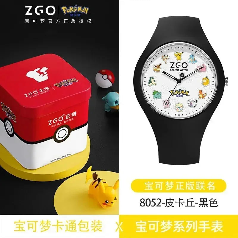 ZGO Co-branded Anime Series Watch Men's Sports Waterproof Student Trend Pikachu Quartz Electronic Watch Gifts