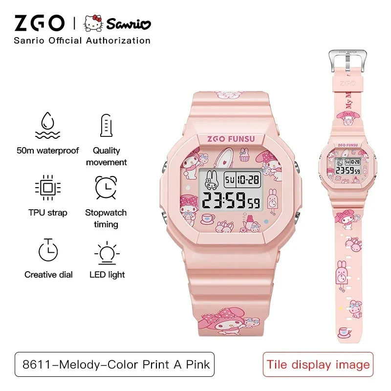 ZGO x Sanrio Hello Kitty Women's Watches Electronic Watch Sports Wristwatch Waterproof