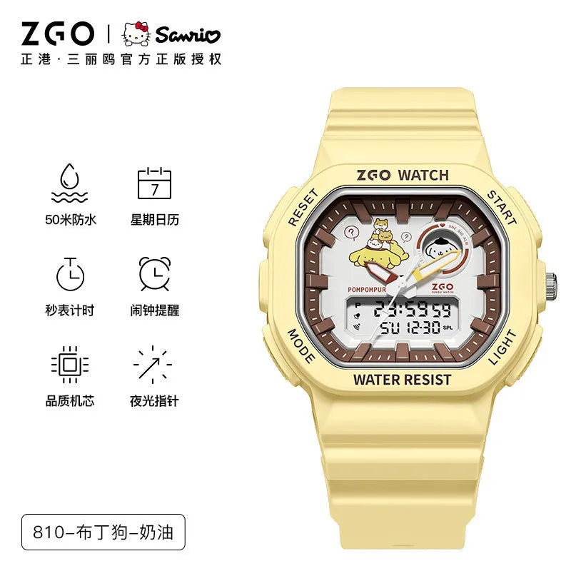 ZGO X Sanrio My Melody New Electronic Watch Dual Display Waterproof