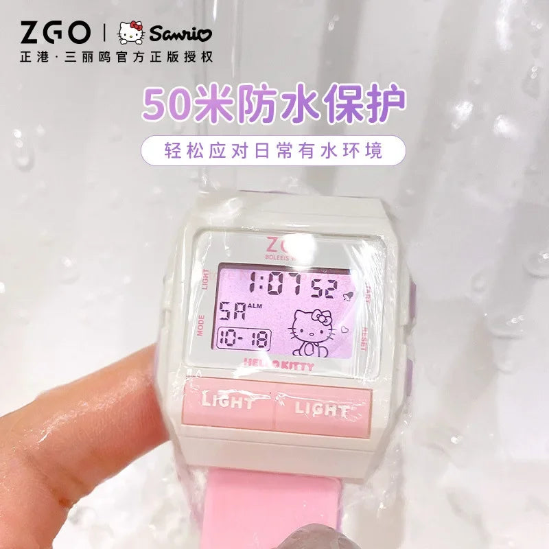 Original Sanrio Joint Zgo Kuromi Cinnamoroll Anime Cute Watches Waterproof Luminous Kawaii Sports Quartz Watch Chrismas Gifts