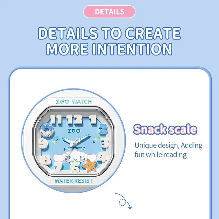 ZGO x Cinnamoroll watch for kids girl waterproof Sports Small square Watch gift 357