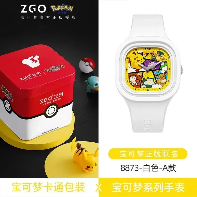 ZGO Co-branded Anime Series Watch Men's Sports Waterproof Student Trend Pikachu Quartz Electronic Watch Gifts