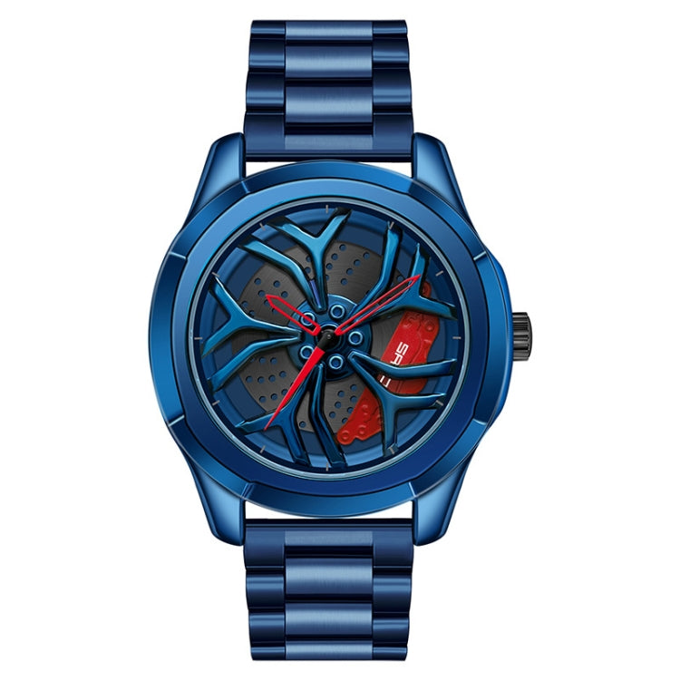 SANDA P1065 Wheel Series Casual Steel Band Quartz Watch For Men, For Men Blue Red, For Men Black Red, For Men Silver Red, For Men Blue Green, For Men Black Green, For Men Silver Green