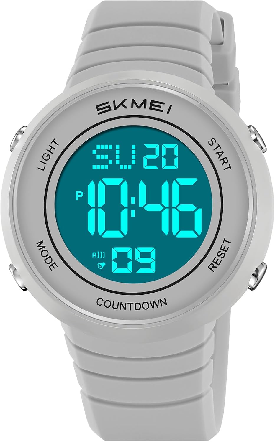 SKMEI Watch for Men,Military Sports Round Digital Watch with Waterproof Led Light Stopwatch Countdown Date Alarms Chronograph