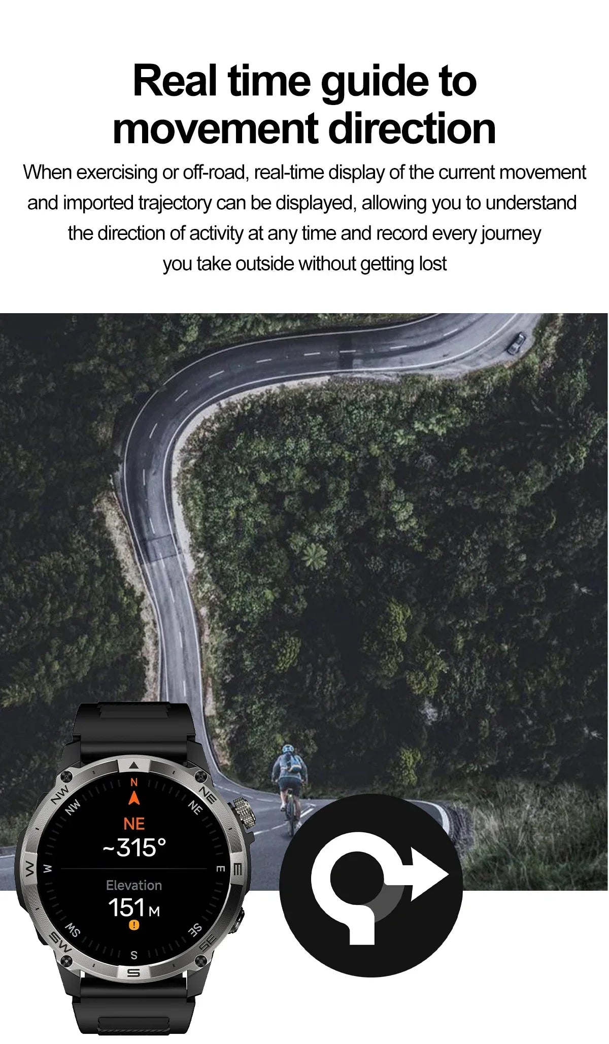 AMOLED Smart Watch - North Edge - GPS Smartwatch
