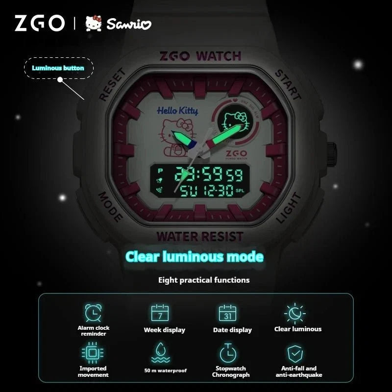 Sanrio Original ZGO Waterproof Drop Resistant Electronic Watch
