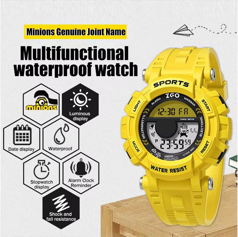 ZGO Co Branded Minions Sports Multi Functional Electronic Watch