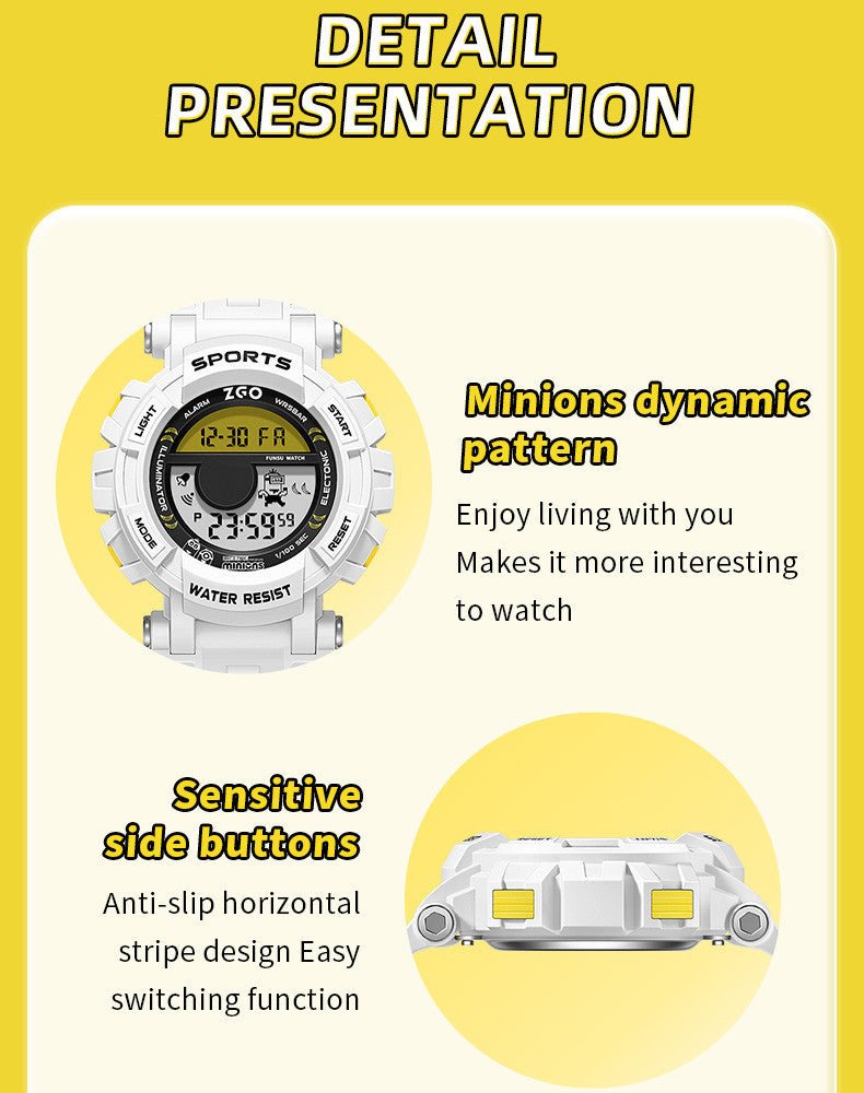 ZGO Co Branded Minions Sports Multi Functional Electronic Watch
