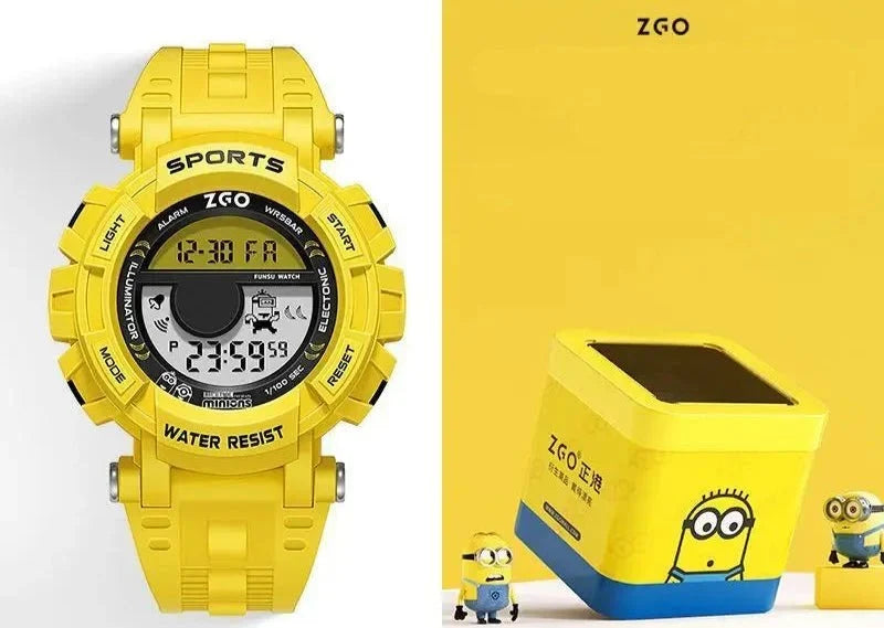ZGO Co Branded Minions Sports Multi Functional Electronic Watch