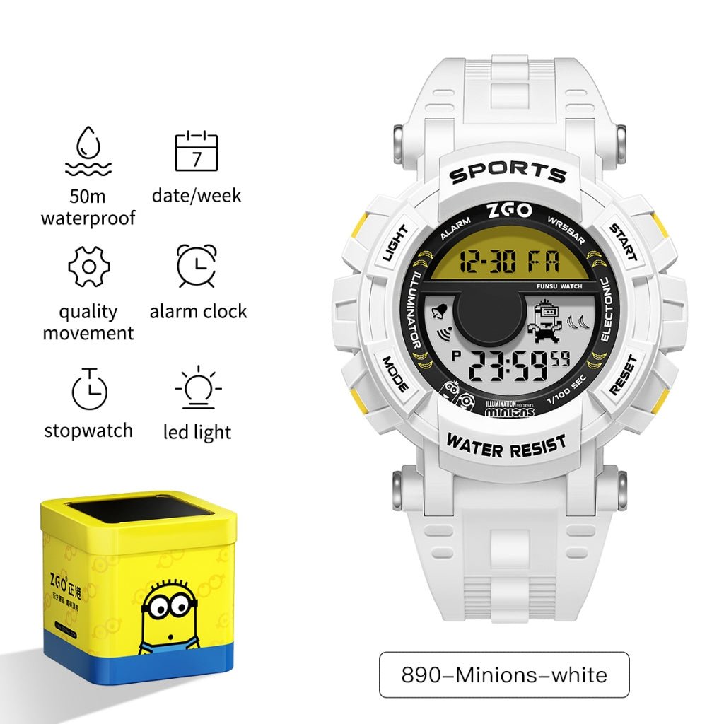 ZGO Co Branded Minions Sports Multi Functional Electronic Watch
